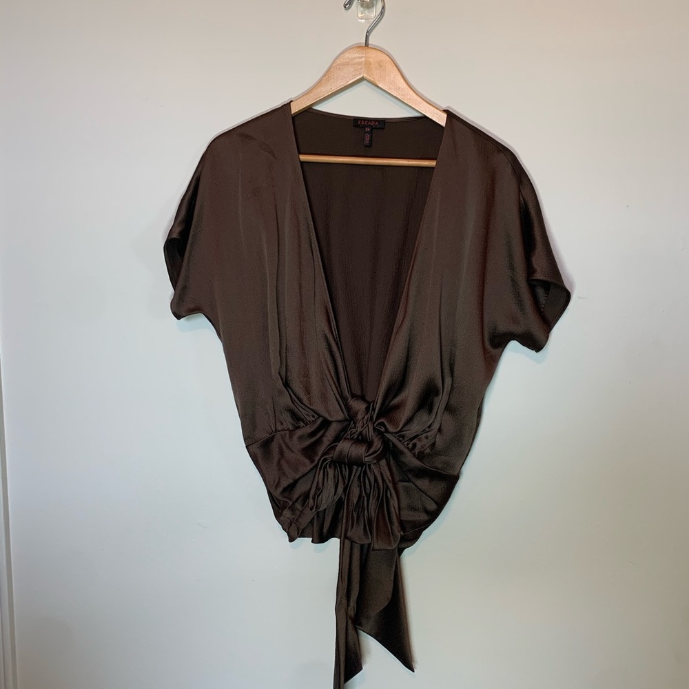 Escada Brown Silk Blouse